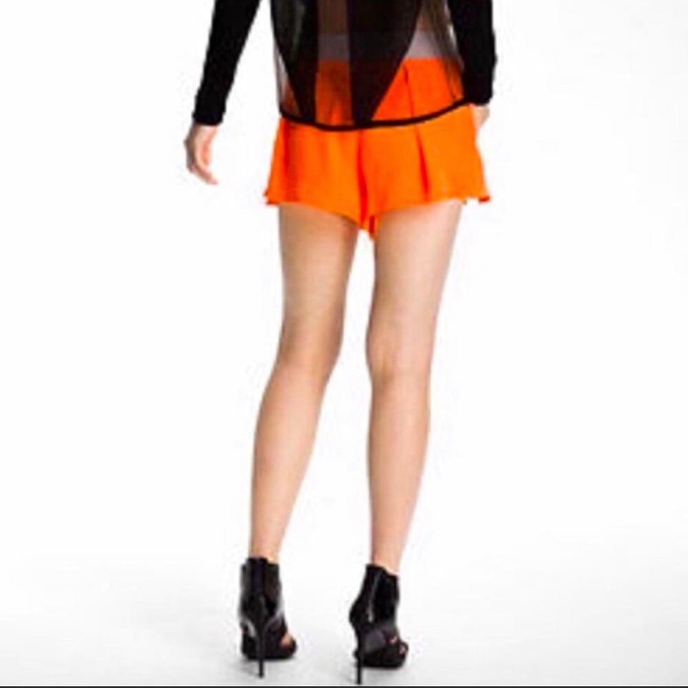 Helmut Lang Orange & Gray High Rise Shorts Size S